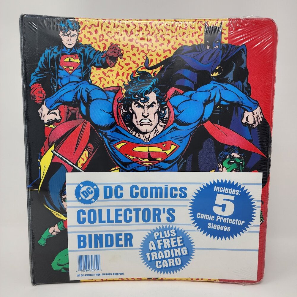 Vintage NOS 1995 DC Comics Collector's Binder Features Superman & Heroes Artwork